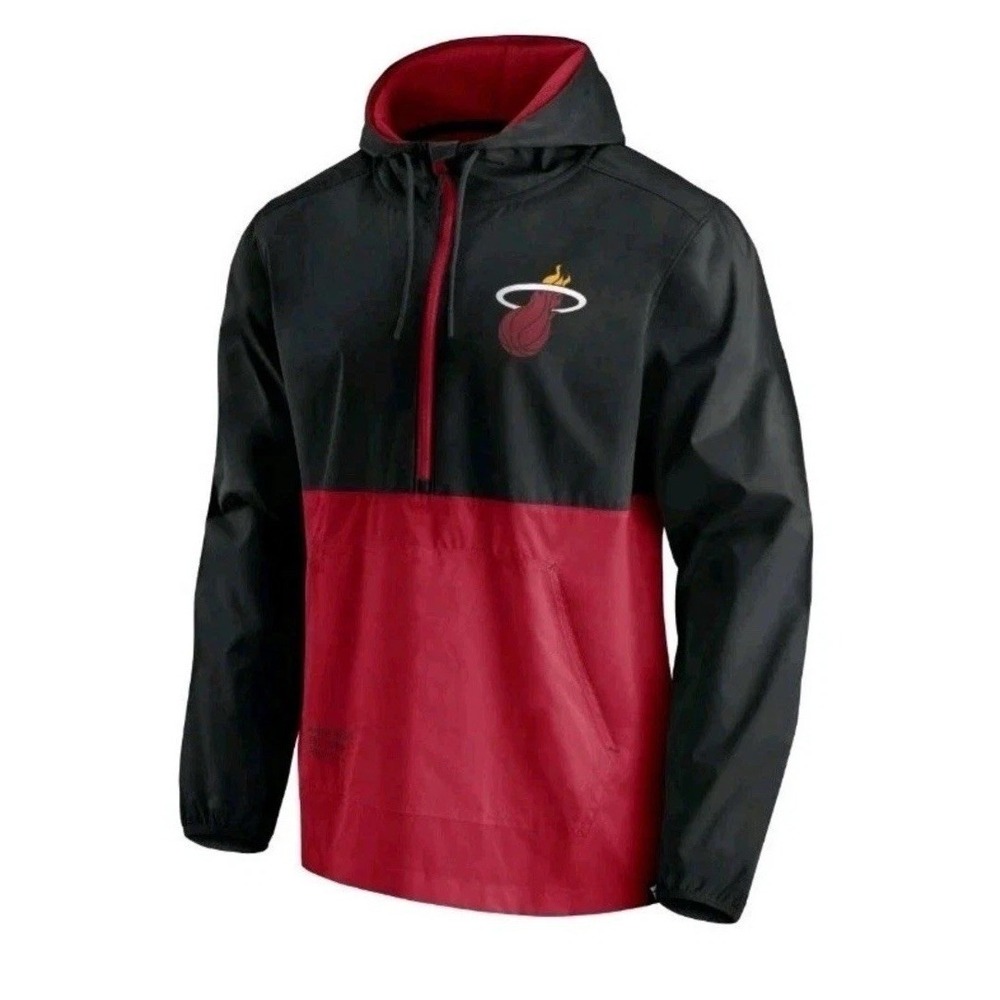 Fanatics Miami Heat Anorak Block Party Windbreaker Half-Zip Black‎ Mens 3XL